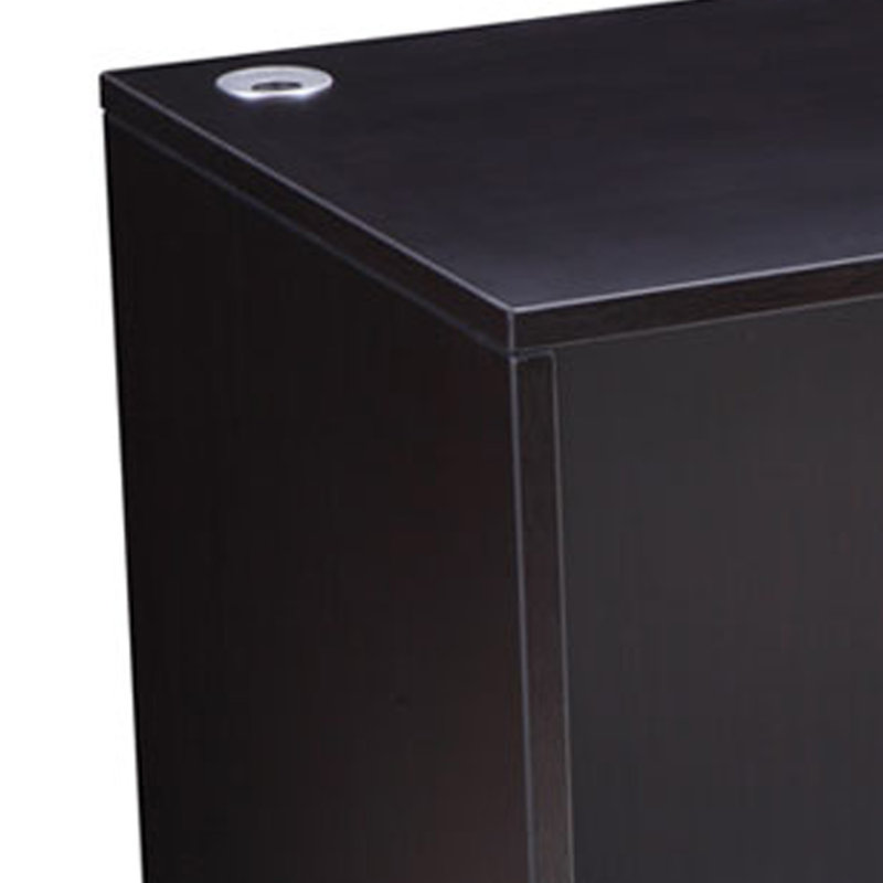 Coquille de bureau Nea, plateau de bureau 48 pouces, pieds de panneau, bois brun moka, Brun moka