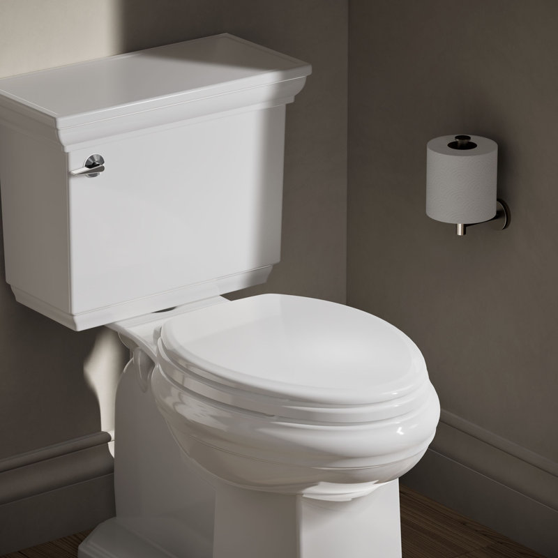 Ridgewood Quiet-Close Compression-Molded Wood Toilet Seat, White, Elongated