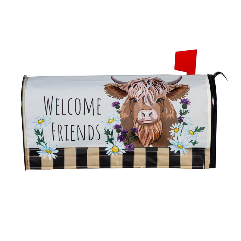 Housse pour boîte aux lettres Highland Cow Welcome Friends