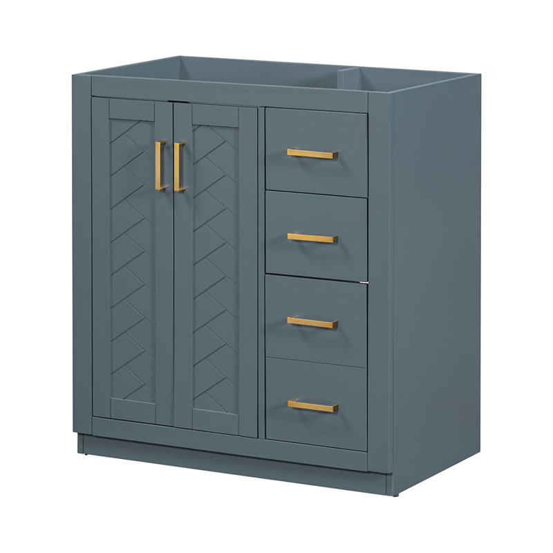 Meuble-lavabo simple 29,53 avec comptoir, Bleu marine