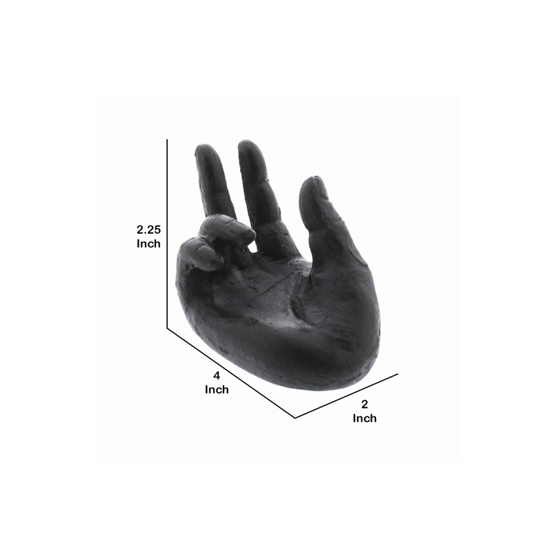 Sculpture artisanale 4 pouces, cadre en métal, contemporaine, Noir