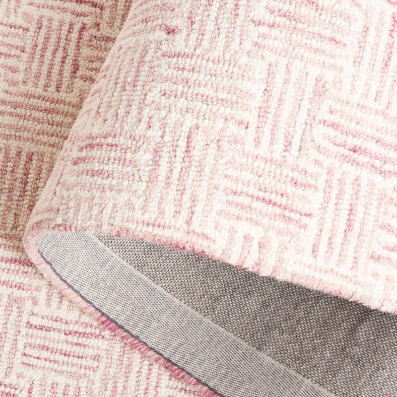 Tapis rose / ivoire Leni, Carré 5 pi