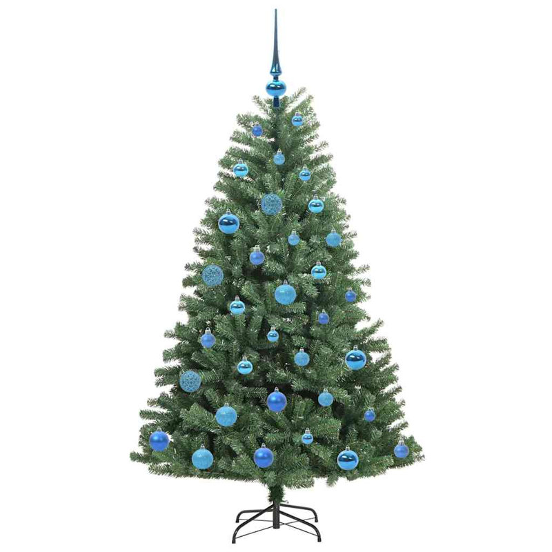 Artificial Hinged Christmas Tree Green PVC and Metal, 4.92 ft