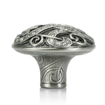 BELMONT KNOB; CLEAR CRYSTAL ANTIQUE NICKEL FINISH