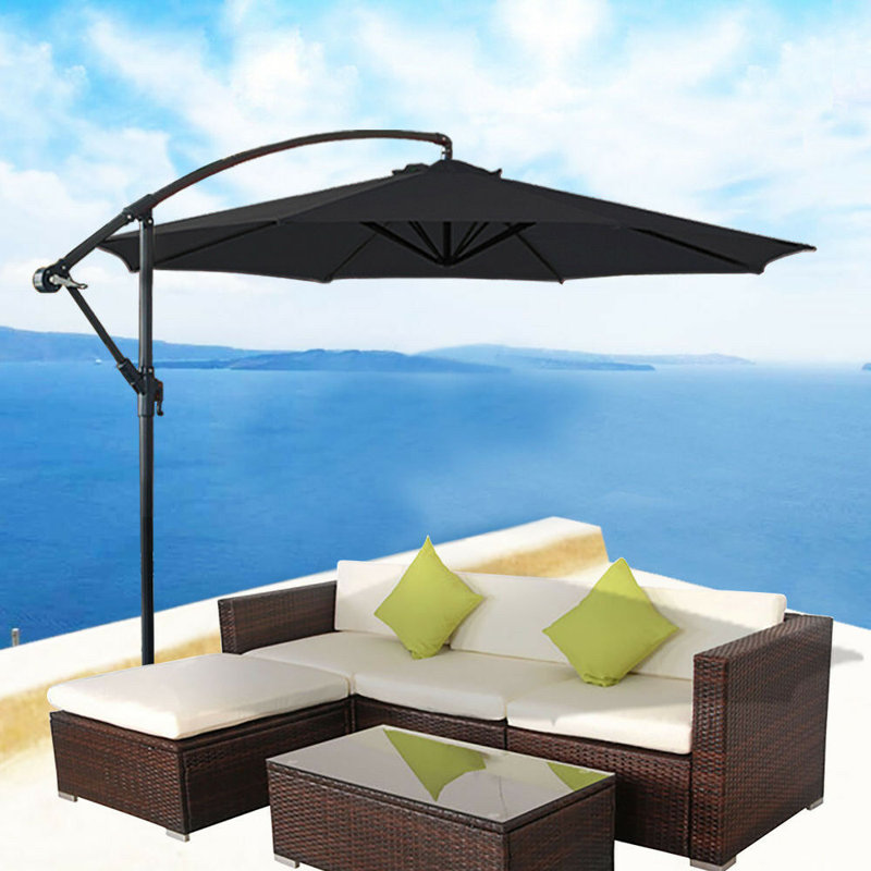 Poe 3m Cantilever Banana Parasol, Black