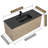 WOODBRIDGE 48" Wall Mounted Floating Bathroom Vanity With Black Quartz Sand Composite Top-123258213