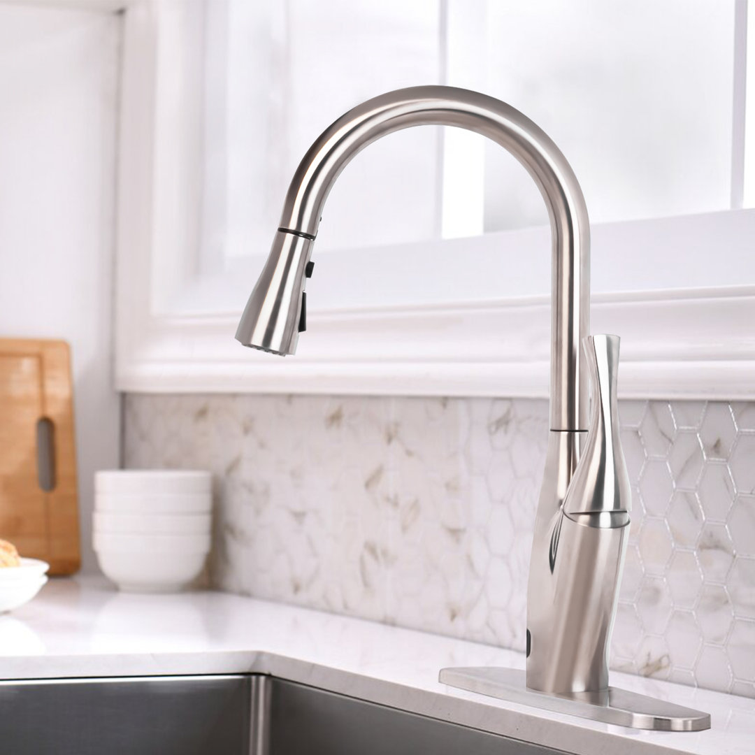 Dual-sensor Pull Down Kitchen Faucet, Touchless Kitchen Faucet With Pull Down Sprayer, Pull-down-active Senor & Infrared Sensor Kitchen Faucet SUNRINX