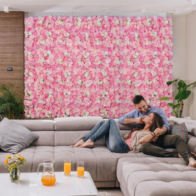Flower Wall Backdrop 12-Pack 16.5x16.5 Inch Artificial Rose Silk Flowers Panels