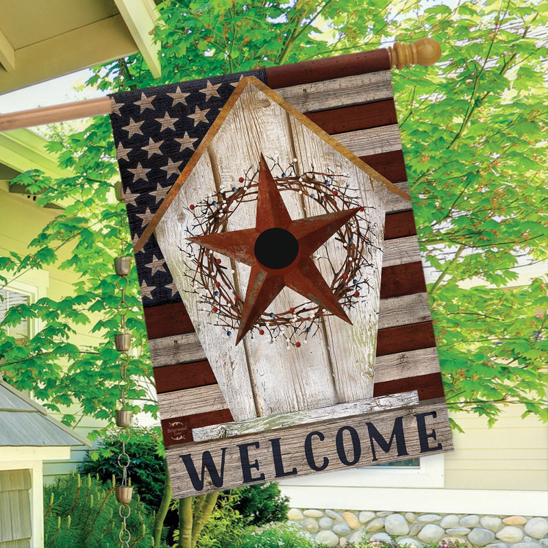 Drapeau maison rustique de nichoir américain