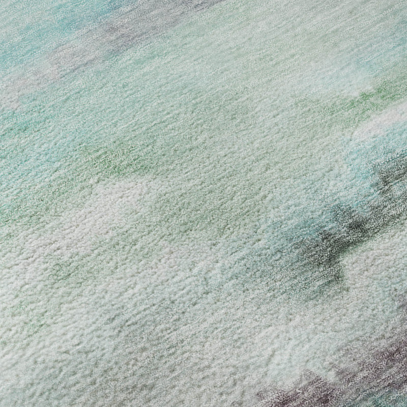 Premium Machine Washable Mayfield AMF2098 Striped Rug, 2'6" x 3'10", Teal