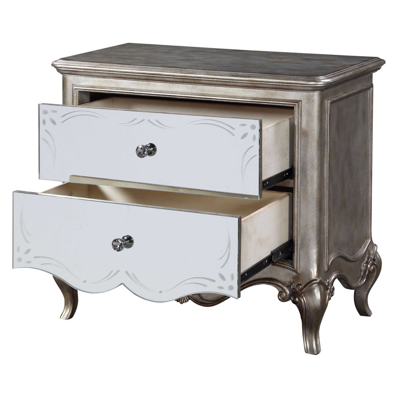 Table de chevet 2 tiroirs Khiandra