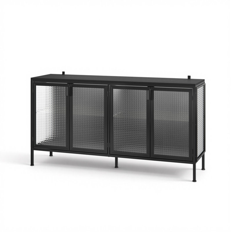 60"W Sideboard With 4 Glass Door