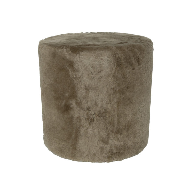  Furniture Tall Ottoman Shearling Round Butterscotch, Butterscotch