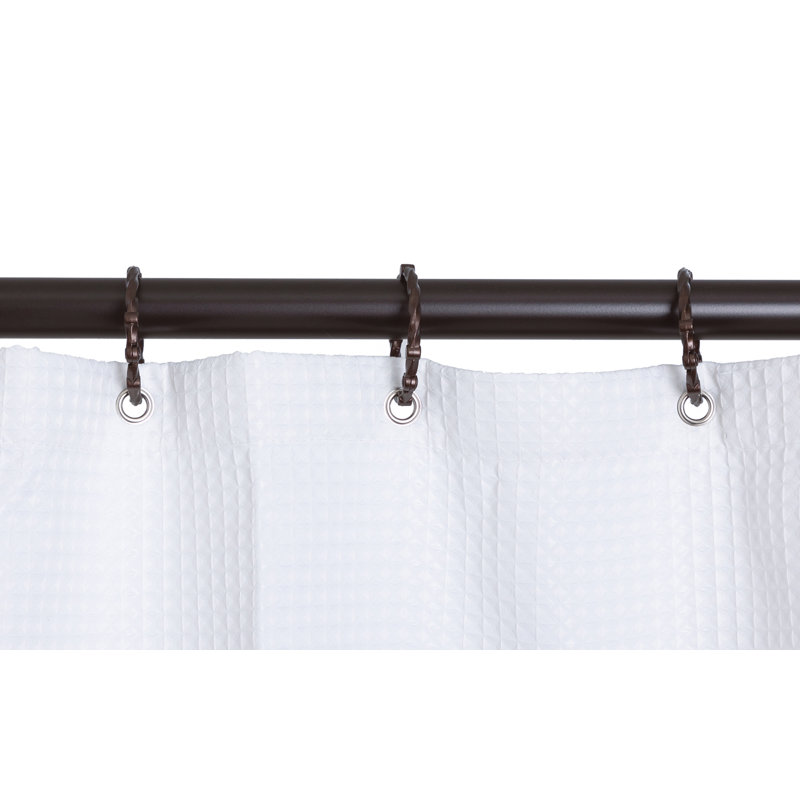 Oil Rubbed Bronze D-Shaped Ceiling Mounted Shower Curtain Rod Set