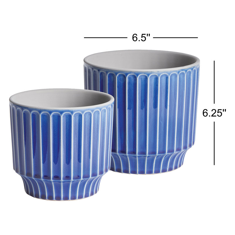 Bridgetown Handmade Clay Planter, Blue