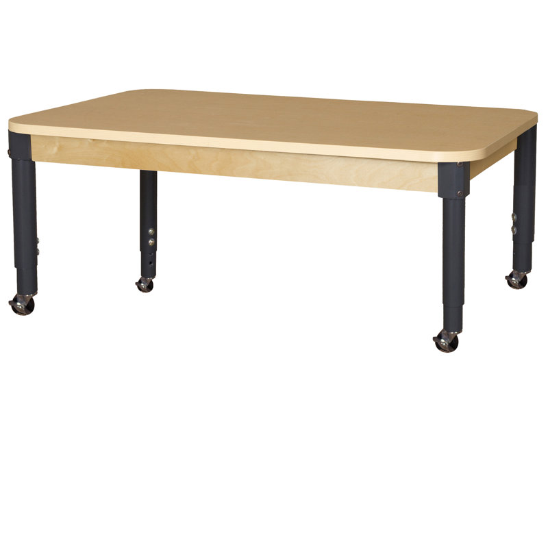 Laminate Adjustable Rectangle 4 Students Activity Table, 60" L x 30" W, 14" - 19", Yes