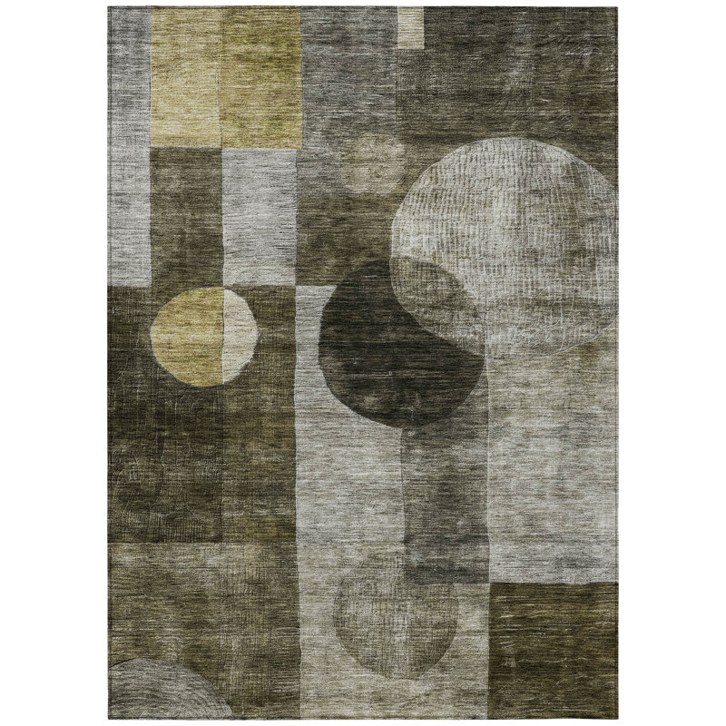 Amara Taupe Washable Indoor-Outdoor Rug - , 10' x 14'