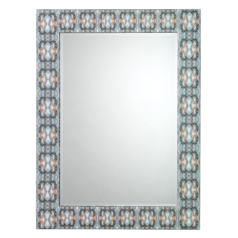 Miroir Rorschach en gris / laque crème, Bleu