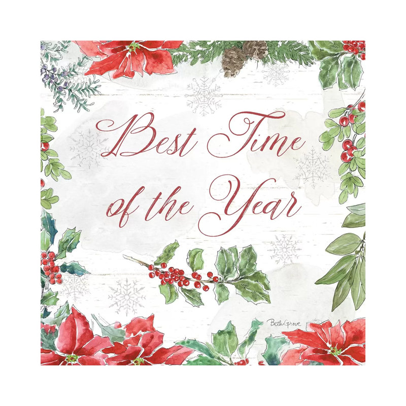 Farmhouse Holidays III 1 Piece Wrapped Canvas Wall Art, 93.98 cm H x 93.98 cm W x 3.175 cm D