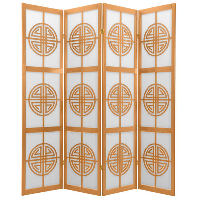 Cloison pliante 4 panneaux en papier de riz l 68 po x H 72 po Courtney