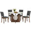 Ensemble de table de salle à manger moderne en bois massif 5 pièces pour 4 personnes, ensemble de table de cuisine avec 4 chaises rembourrées-1476560324