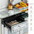 DeGrailly 53.15" Mirrored Glass Sideboard with 3 Drawers 3 Doors