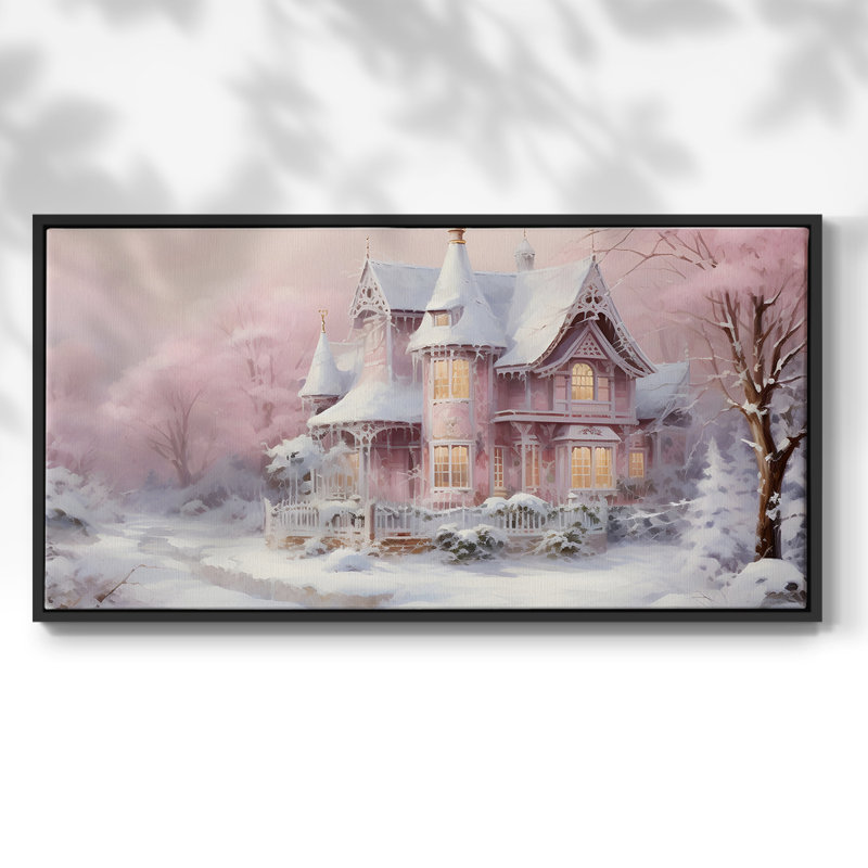 «Landscape Series» -ccccxxvii- Toile tendue avec châssis tendue, prête à accrocher, H 17 po x l 33 po, Noir