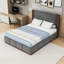 Lit plateforme tapissier élégant avec tête de lit en tissu d'ameublement doux-1308891379-1308891377