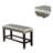 Silver Faux Leather Counter Height Dining Bench, Seat With Stable Wooden Base, Modern For Room Bench Dining, Robust Wood Elegance-1101297844