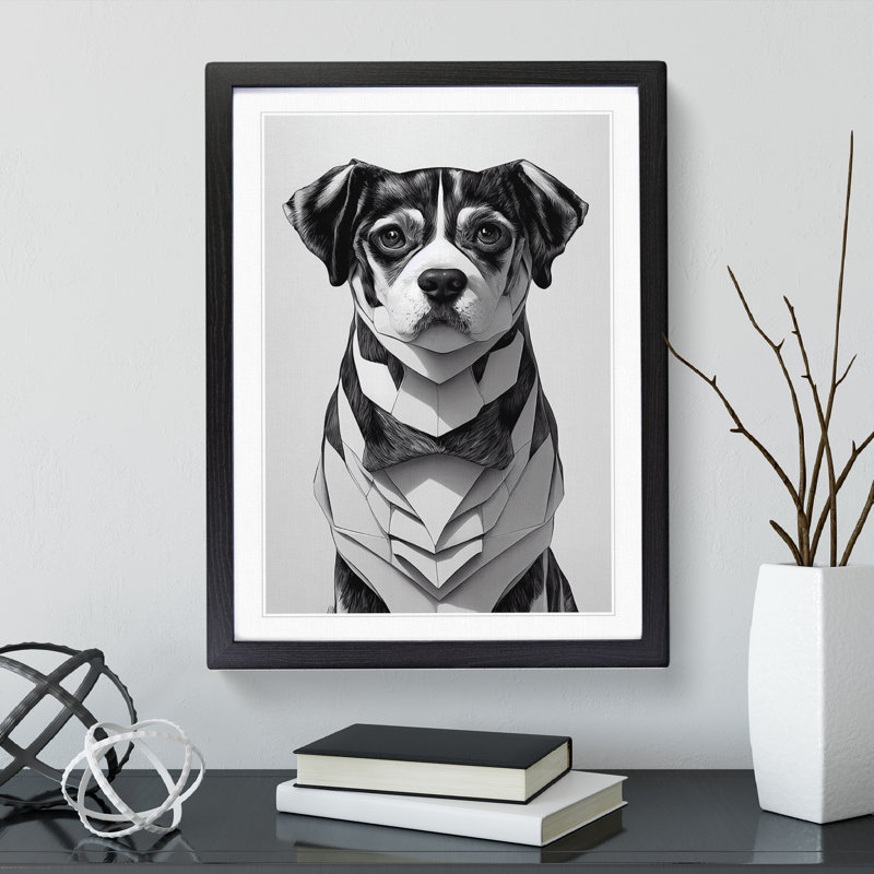 Charming Dog - Single Picture Frame Print, Black, 64cm H x 46cm W x 2cm D