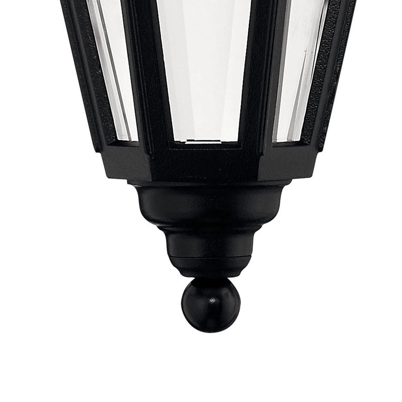 Black Beveled Glass Outdoor Wall Lantern