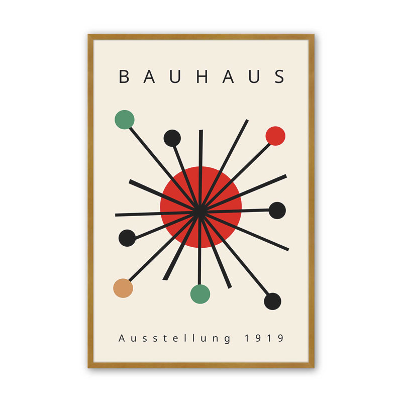 Éclat audacieux du Bauhaus, Cadre simple en or poli, H 25,25 po x l 19,25 po