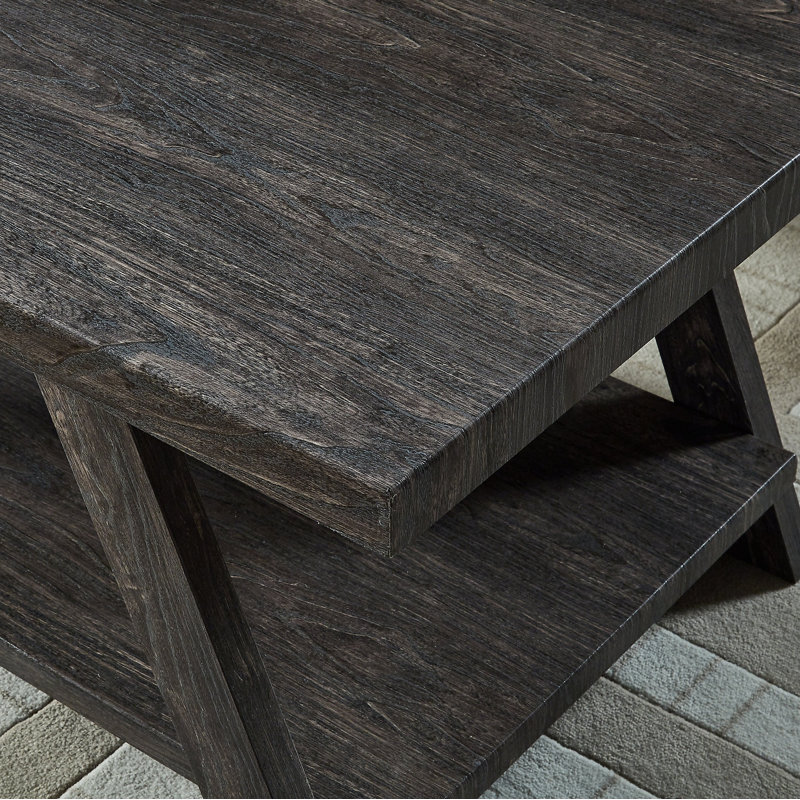 Table de bout contemporaine en bois à finition anthracite Athens, Gris anthracite, Gris anthracite