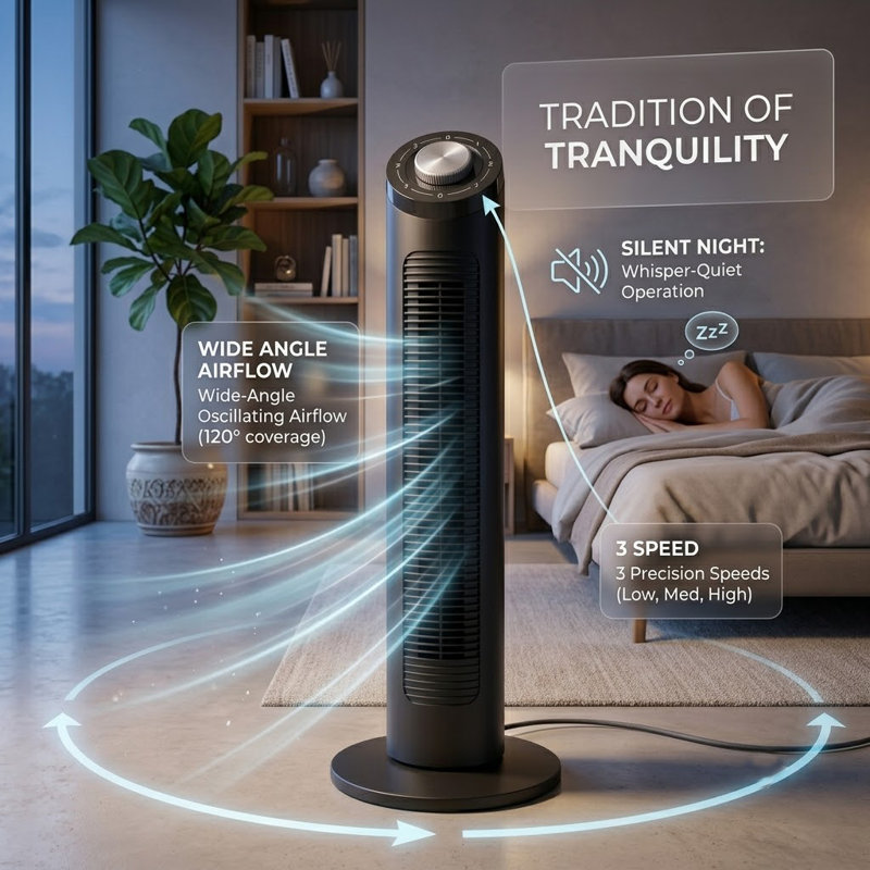 32" Tower Fan -Black