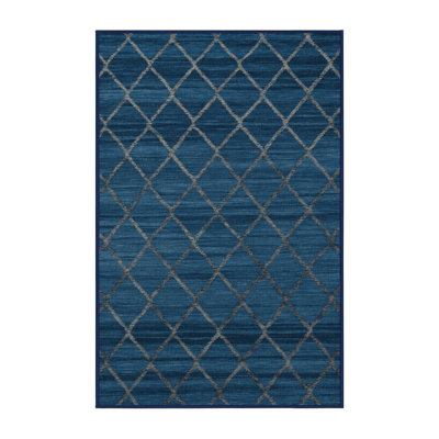 Machine Washable Trellis Grey Area Rug