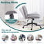 Chaise de bureau Aguilera avec assise large de 66 cm (26 pouces), piètement croisé, sans accoudoirs et à roulettes-2085797679-2096535494