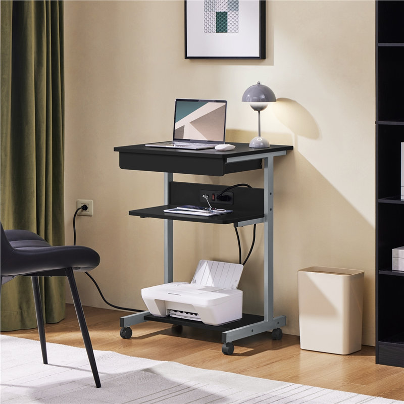 22in Laptop Computer Table with Power Outlet