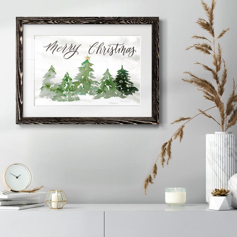 «Merry Christmas», reproduction d'art encadrée, H 26 po x l 38 po x P 1,5 po, Noir
