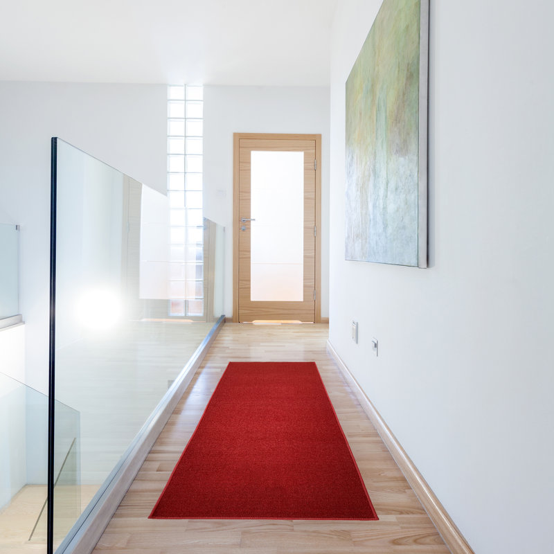 Tapis de couloir rouge Ella-Sophia, Tapis de couloir 2 pi 2 po x 30 pi