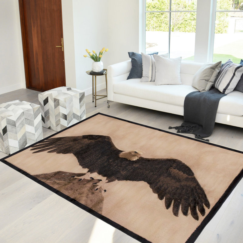 Tapis en polypropylène brun / crème Gonzalo, Rectangle 4 pi x 6 pi