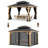 13 Ft. W x 11 Ft. D Solid Wood Patio Gazebo with Mosquito Netting