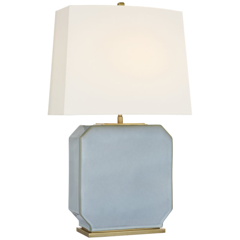 Thomas O'Brien Table Lamp, Silk Blue, 25.75" H x 15.5" W x 9" D