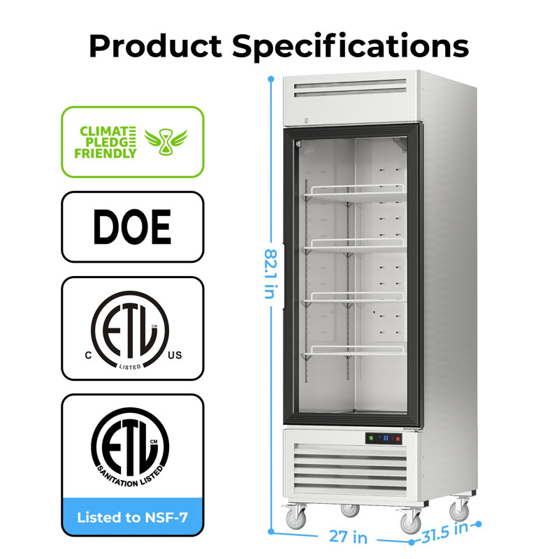 Coolake Upright Freezer in Stainless Steel