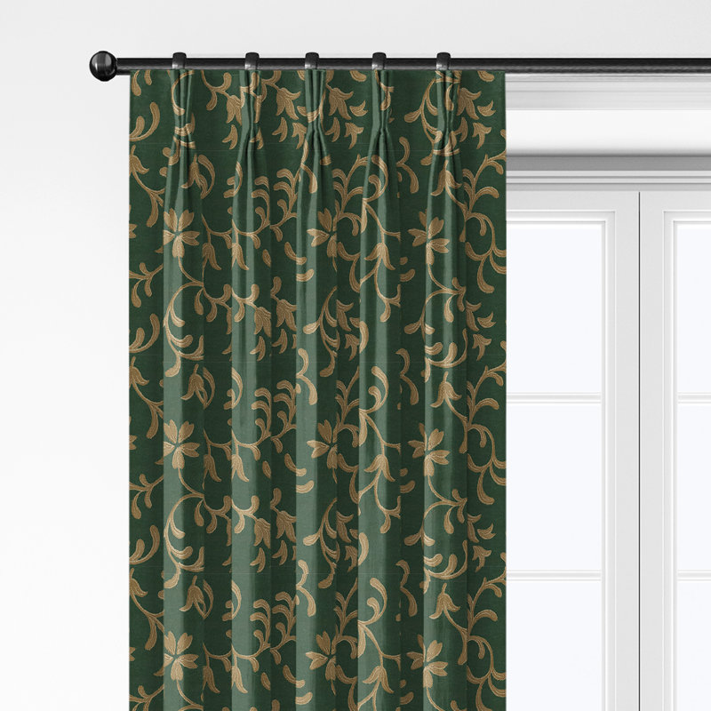 Paire de rideaux Venetian Emerald, L 20 po x L 132 po, Émeraude