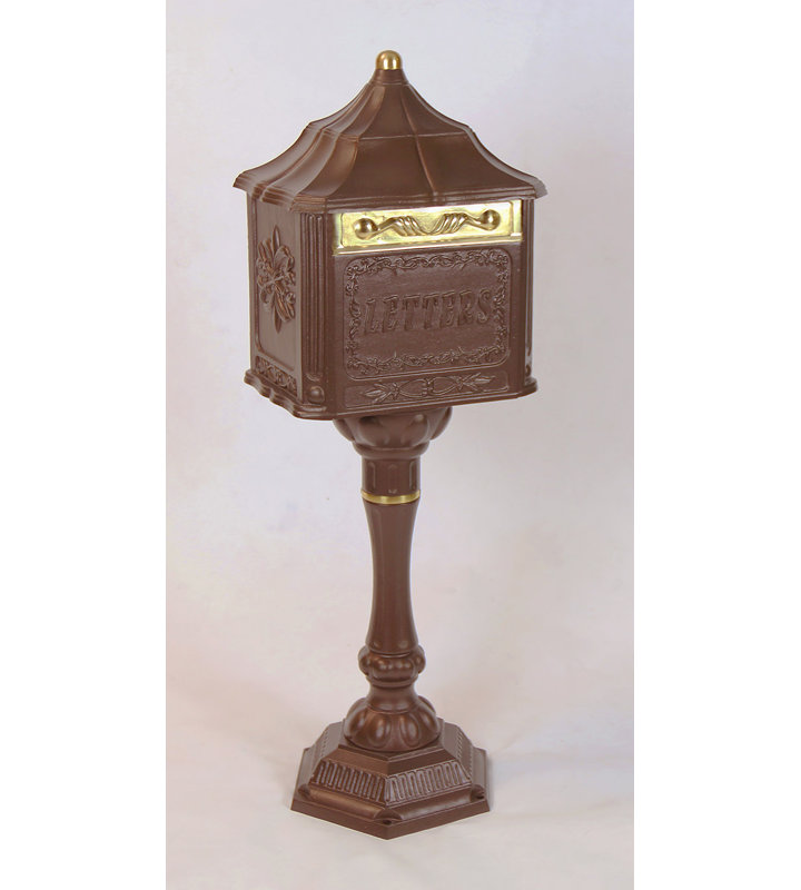 Boîte aux lettres pour piquet verrouillable, Bronze texturé
