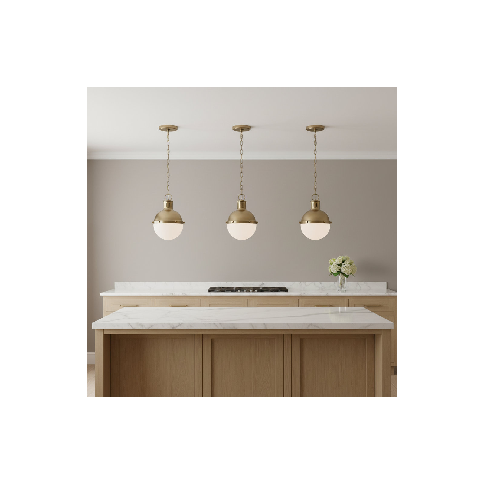 Geoffrey 1 - Light Unique Globe Pendant, No , Satin Bronze, 11.63" H x 8.13" W x 8.13" D