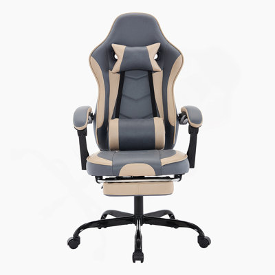 Ergonomic Gaming Chair With Footrest And Massage Lumbar Support, Adjustable Swivel Design For Comfortable Long-Hour Use, 300Lb Max Capacity