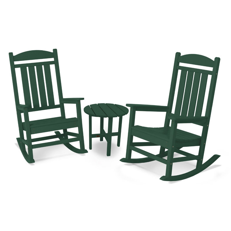 POLYWOOD Presidential 3-Piece Rocker Set, Green