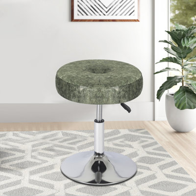 Tabouret de coiffeuse en acier inoxydable de 23,2 po de hauteur Aderito