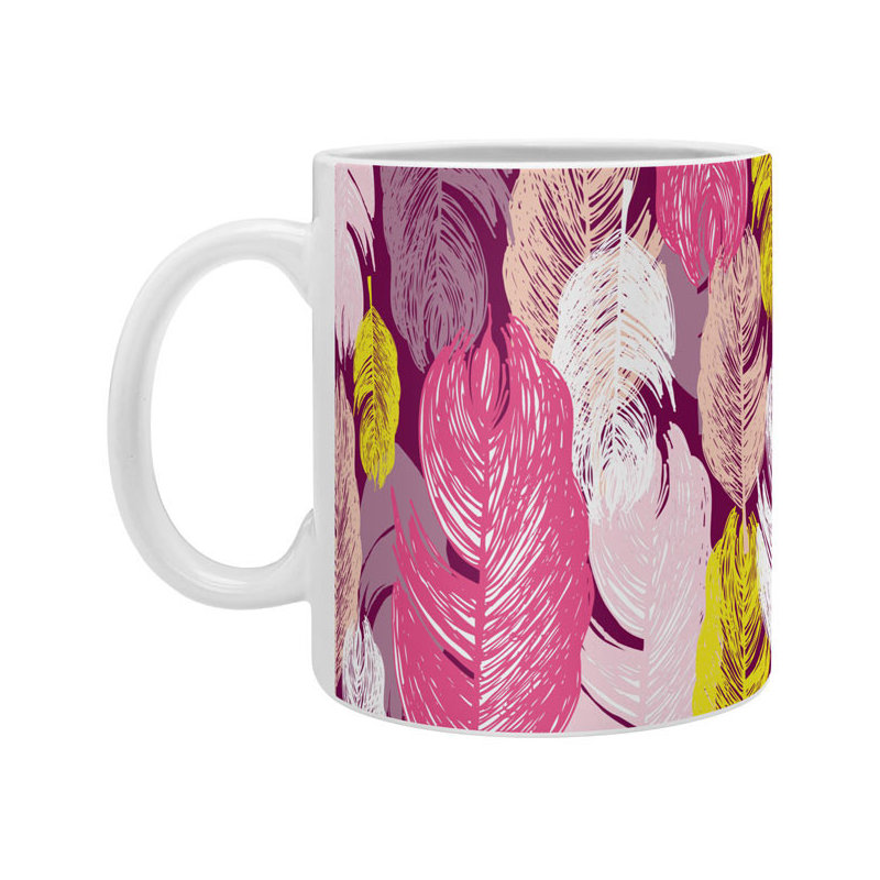 Grande tasse à café funky plumes